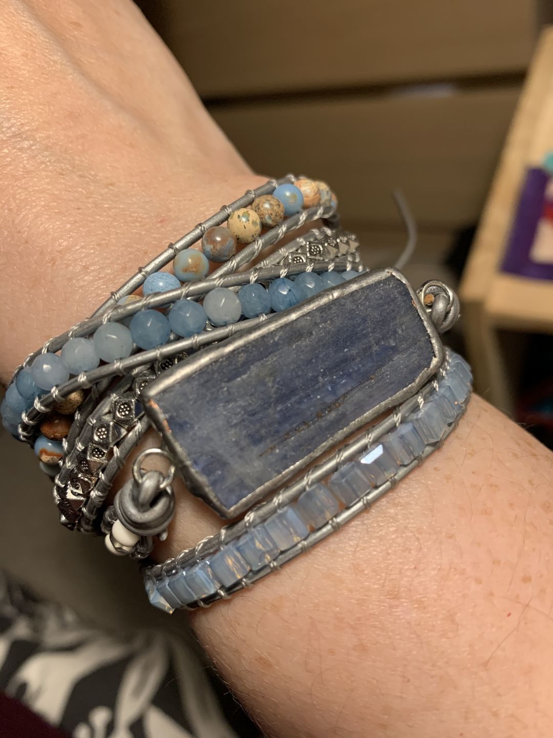 Customer photo review of Healing Topaz Queen Silver Wrap Bracelet