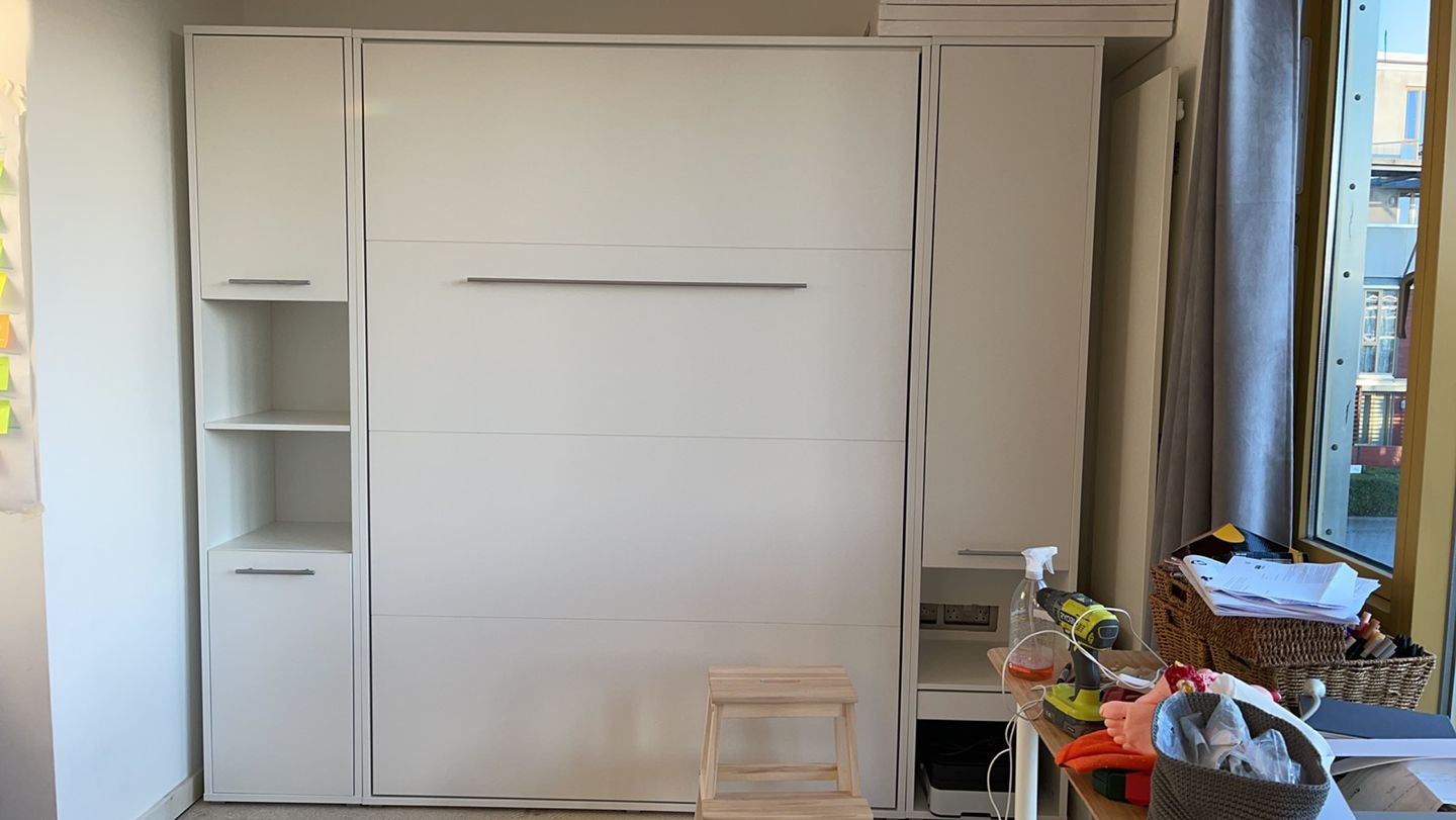 Customer photo review of CP-01 Vertical Wall Bed Concept Pro 140cm with Storage Cabinets