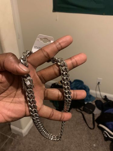 Customer photo review of White Gold Finish Premium Miami Cuban Chain