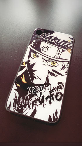 Customer photo review of Naruto Characters Sketch Tempered Glass Phone Case