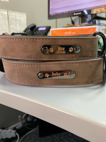 Customer photo review of Personalised Leather Dog Collar & Lead
