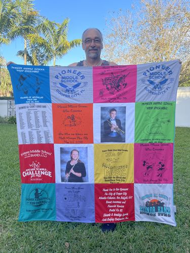 T-shirt quilt from pioneer middle school by Scott from FL