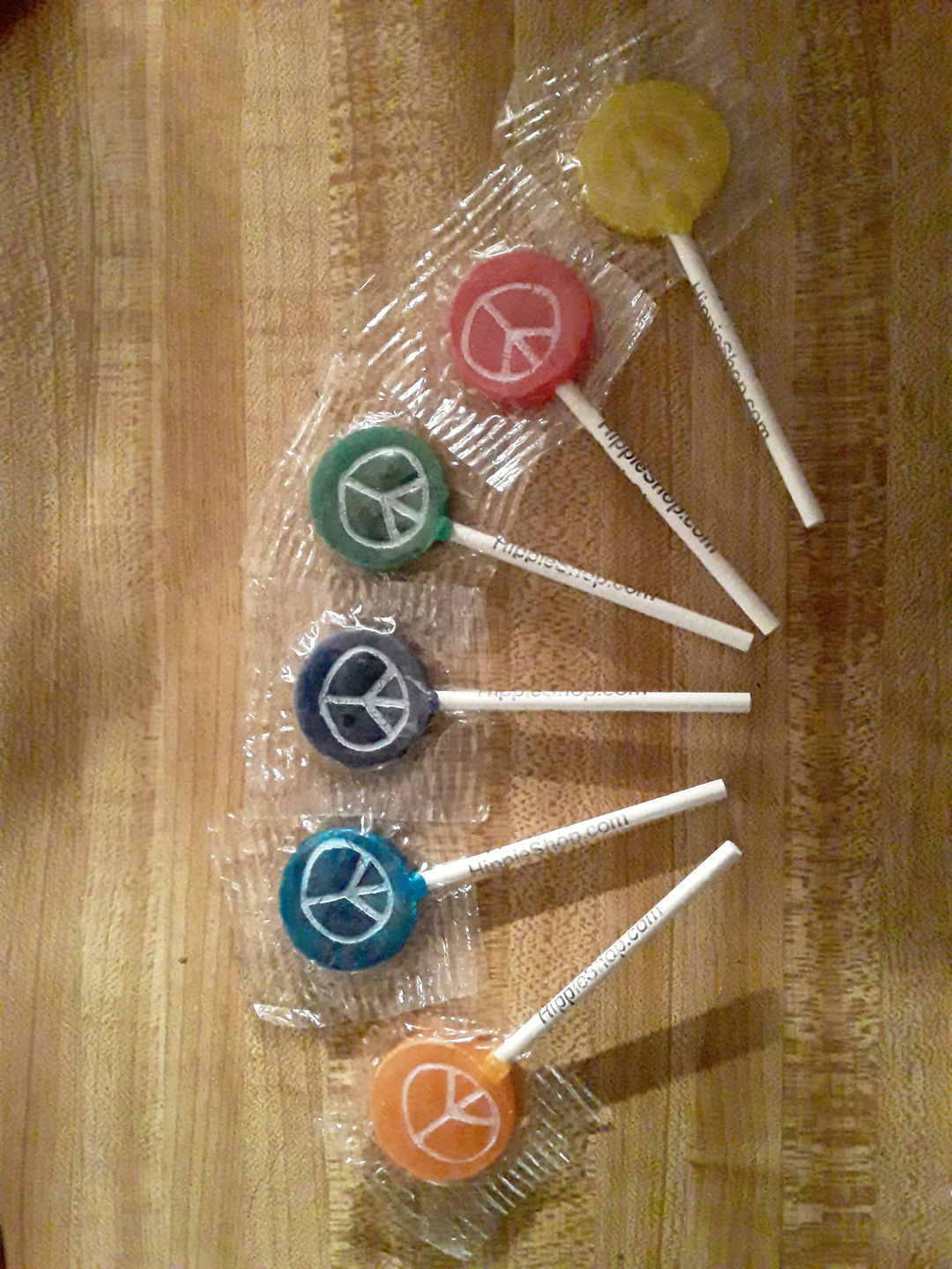 Customer photo review of Hippie Shop Peace Pop Lollipops