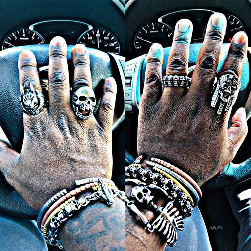 Customer photo review of SKULL RIDER RING