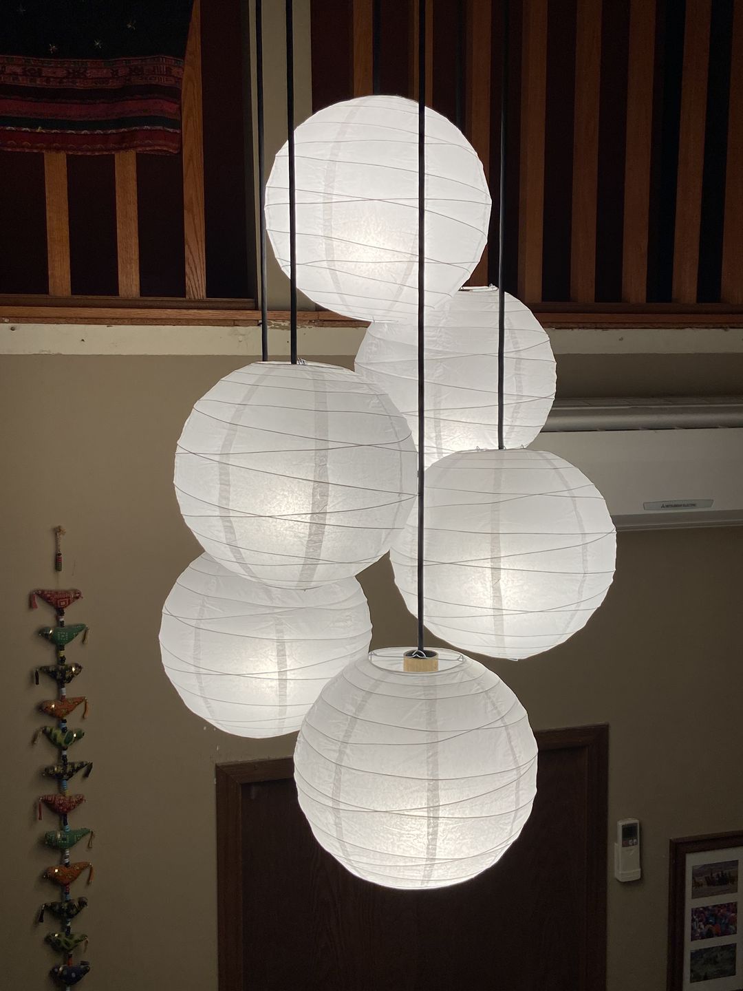 Customer photo review of 14" White Round Paper Lantern, Crisscross Ribbing, Chinese Hanging Wedding & Party Decoration