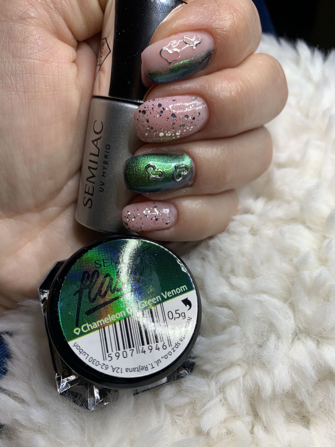 Customer photo review of Semilac Extend Base 803 Delicate Pink 5 in 1 UV Gel Polish 7 ml