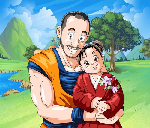 Customer photo review of Caricature cartoon dessinée à la main: En mode manga