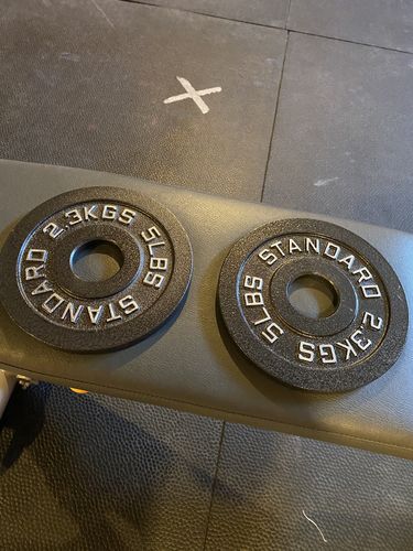 Customer photo review of 5lb cast iron plates - pair