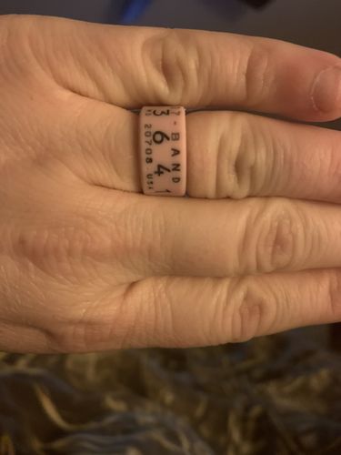 Customer photo review of Pink Silicone Duck Band Ring