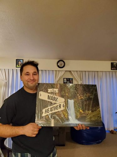 Customer photo review of Waterfall V1 Color Established Date & Names Premium Canvas