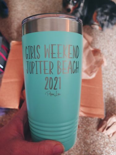 Customer photo review of Vacation Drunkfest (CUSTOM) Laser Etched Tumbler