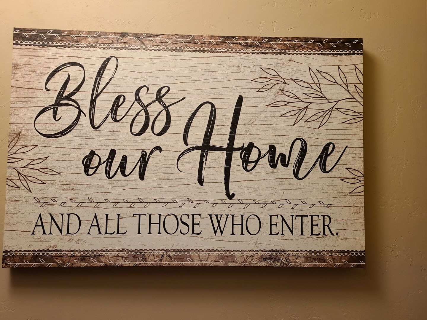 Customer photo review of "Bless Our Home And All Those Who Enter" Premium Canvas