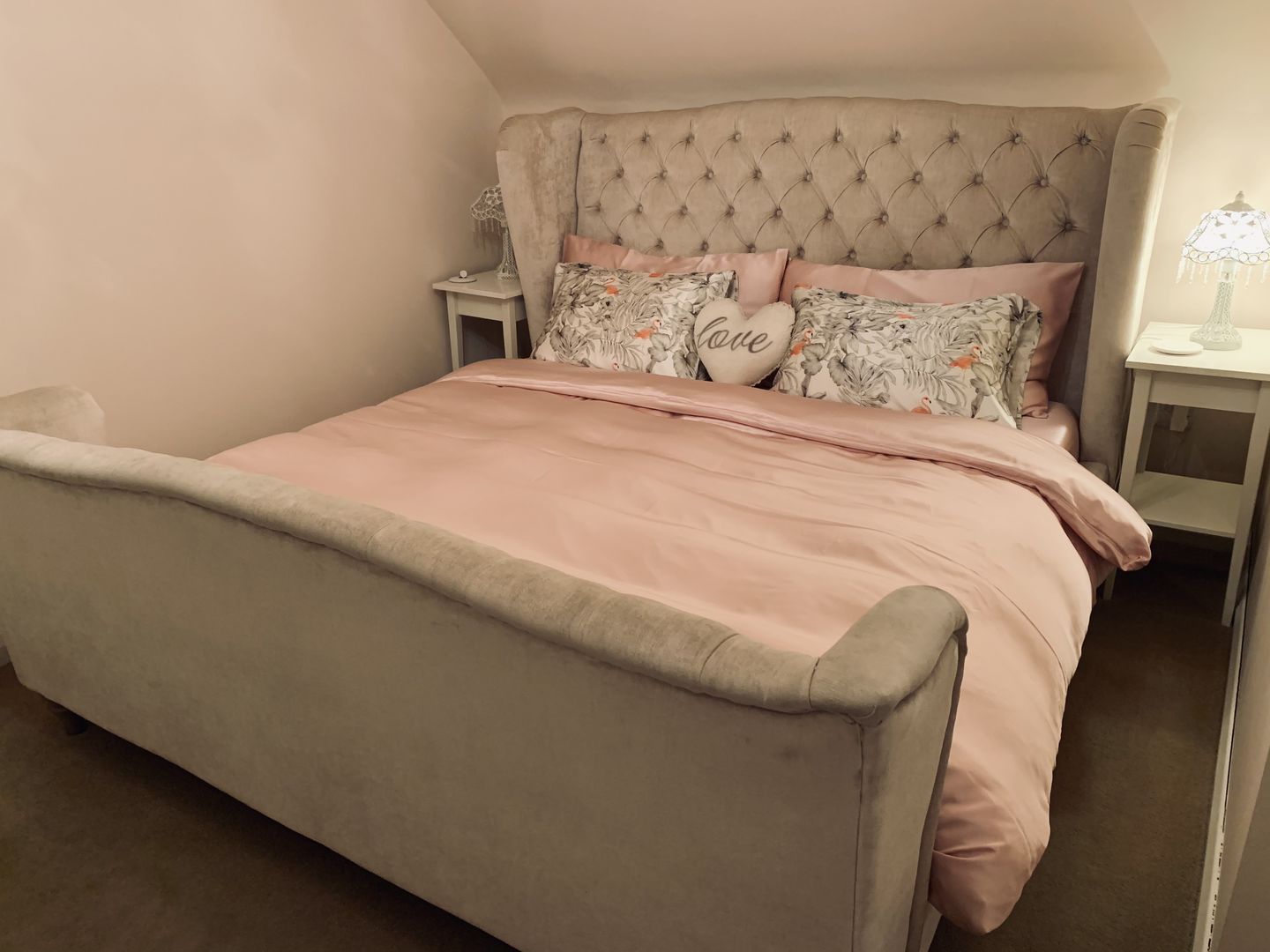 Customer photo review of Precious Pink Silk Duvet Set