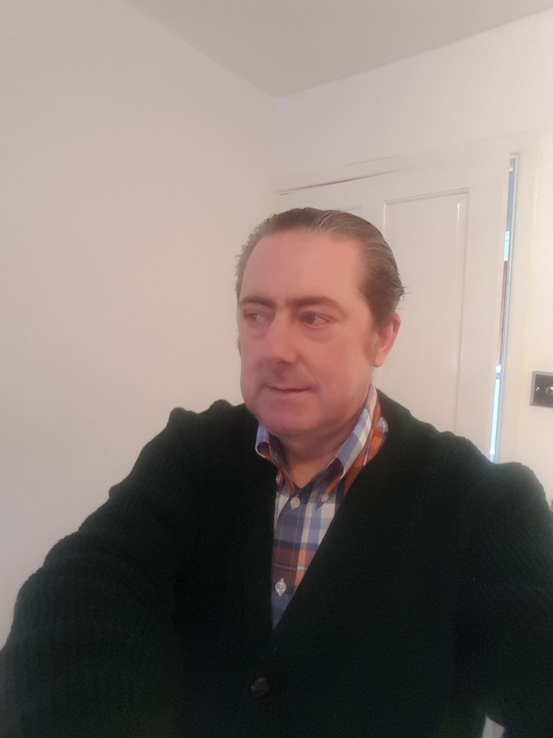 Customer photo review of Waffle Knit Cardigan - Bottle Green