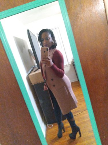 Customer photo review of Raina Cut Out Top (Burgundy)