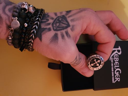 Customer photo review of JESUS CROSS RING