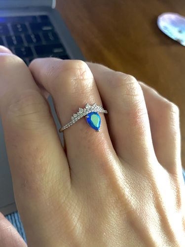 Customer photo review of Whale Candle - 925 Sterling Silver Blue Aurora Ring Collection