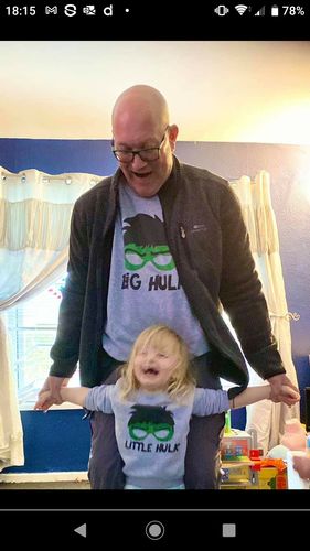 Customer photo review of Hulk Family Matching Grey Sweaters (MRK X)