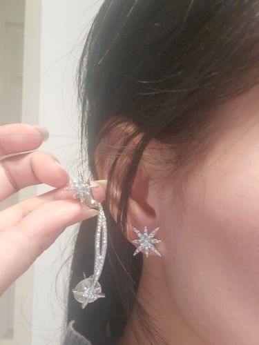 Customer photo review of Star Thread Cuff Earrings