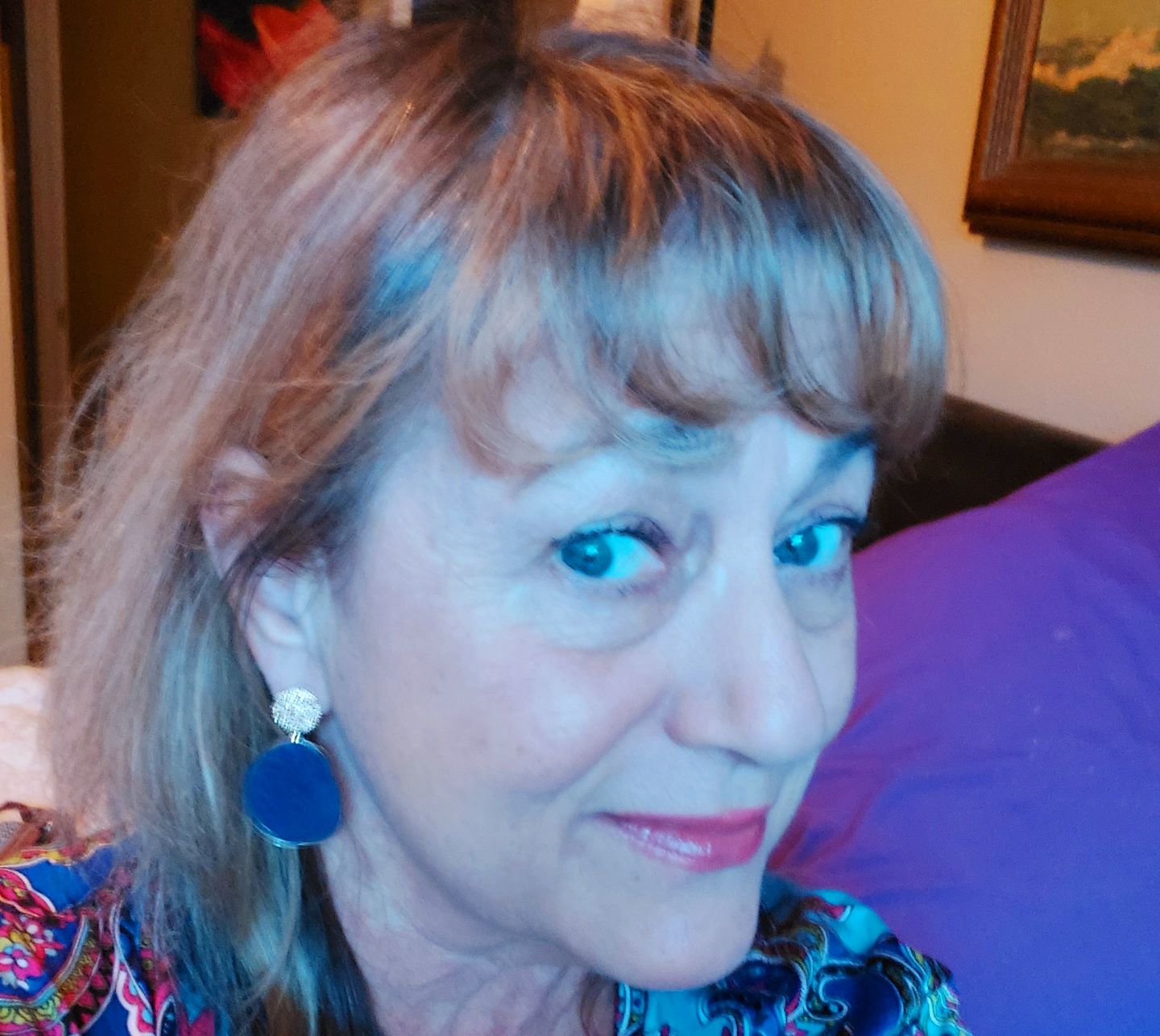 Customer photo review of Lapis Lazuli Protection Drop Earrings