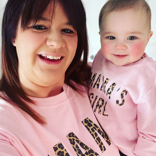 Customer photo review of Mama & Mama's Girl Leopard Sweatshirts (MRK X)