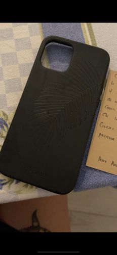 Customer photo review of Eco Friendly iPhone 12 Pro Max Phone Case - Palm Leaf in Pitch Black