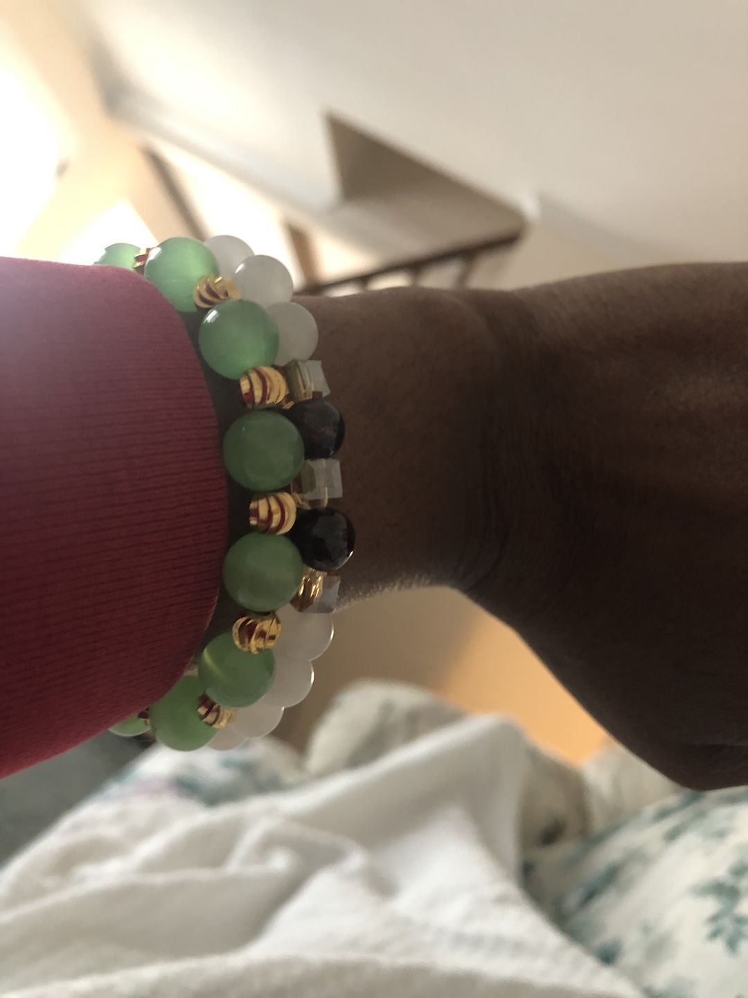 Customer photo review of Natural White Chalcedony Positivity Bracelet