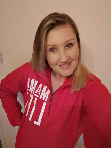 Customer photo review of Mama Life Sophomore Quarter-Zip Sweatshirt (MRK X)