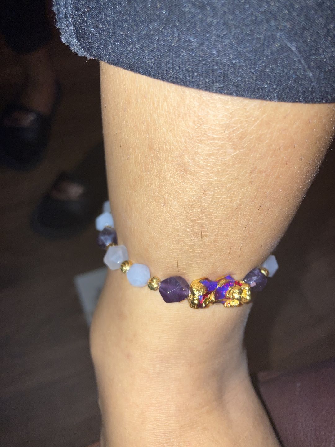 Customer photo review of Wealth Pixiu Charm in Natural Amethyst Bracelet