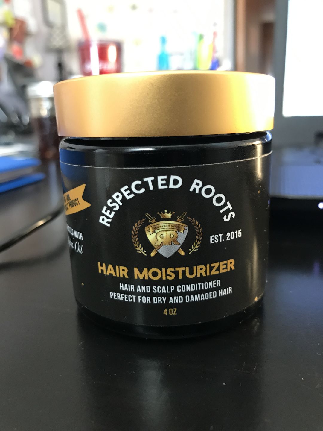 Customer photo review of Respected Roots Hair Moisturizer