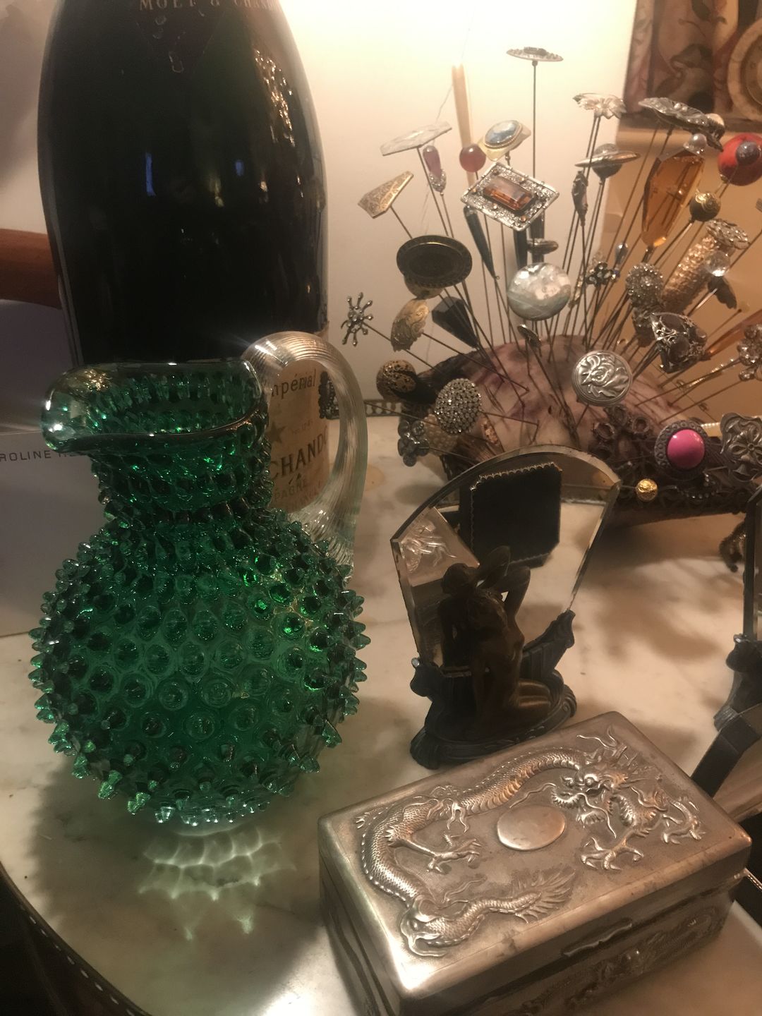 Customer photo review of Underlay Dark Green Hobnail Jug