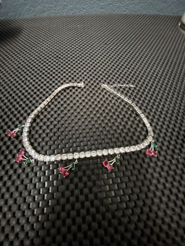 Customer photo review of Cherry tennis necklace