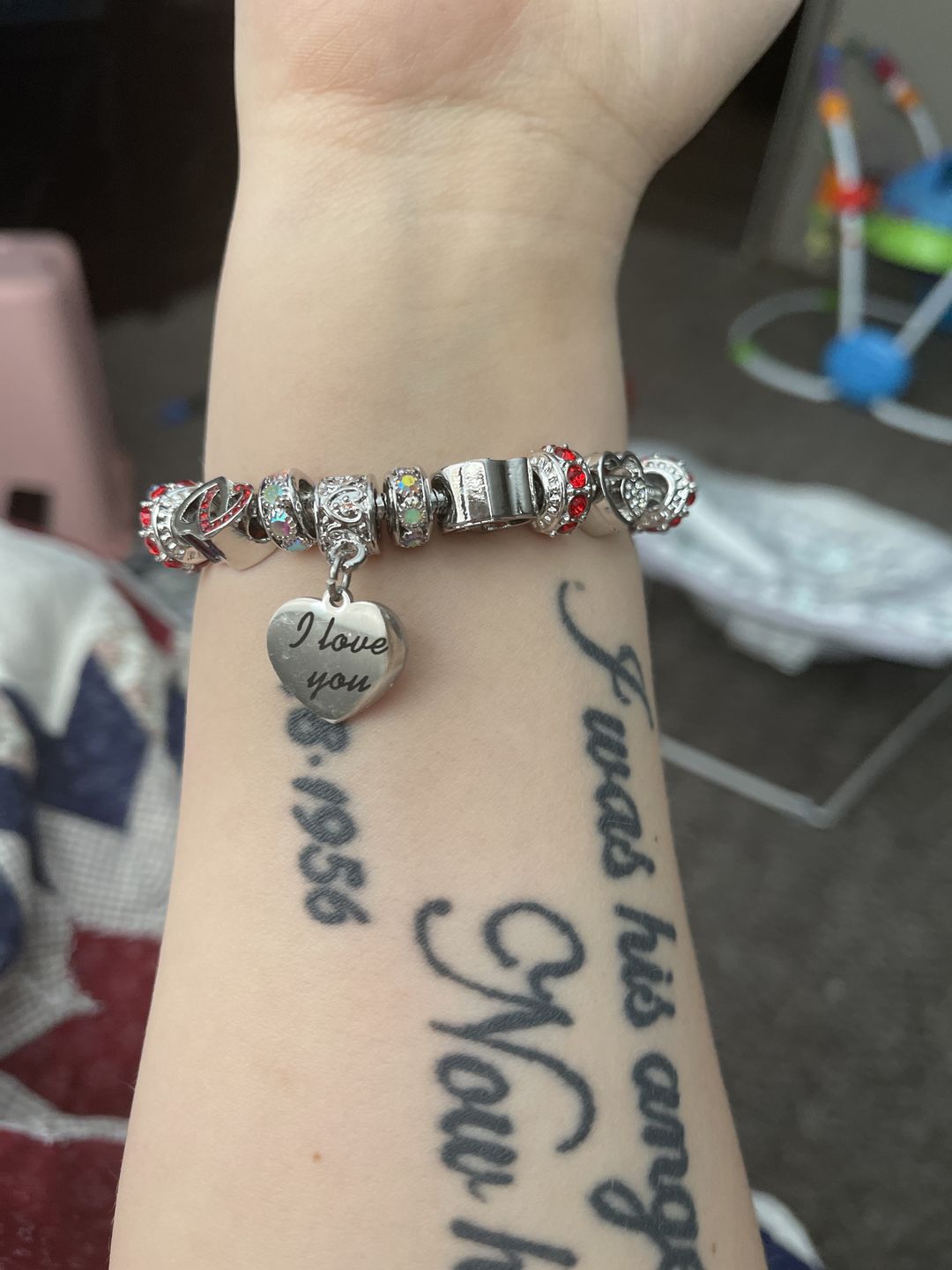 Customer photo review of I Love You Bracelet