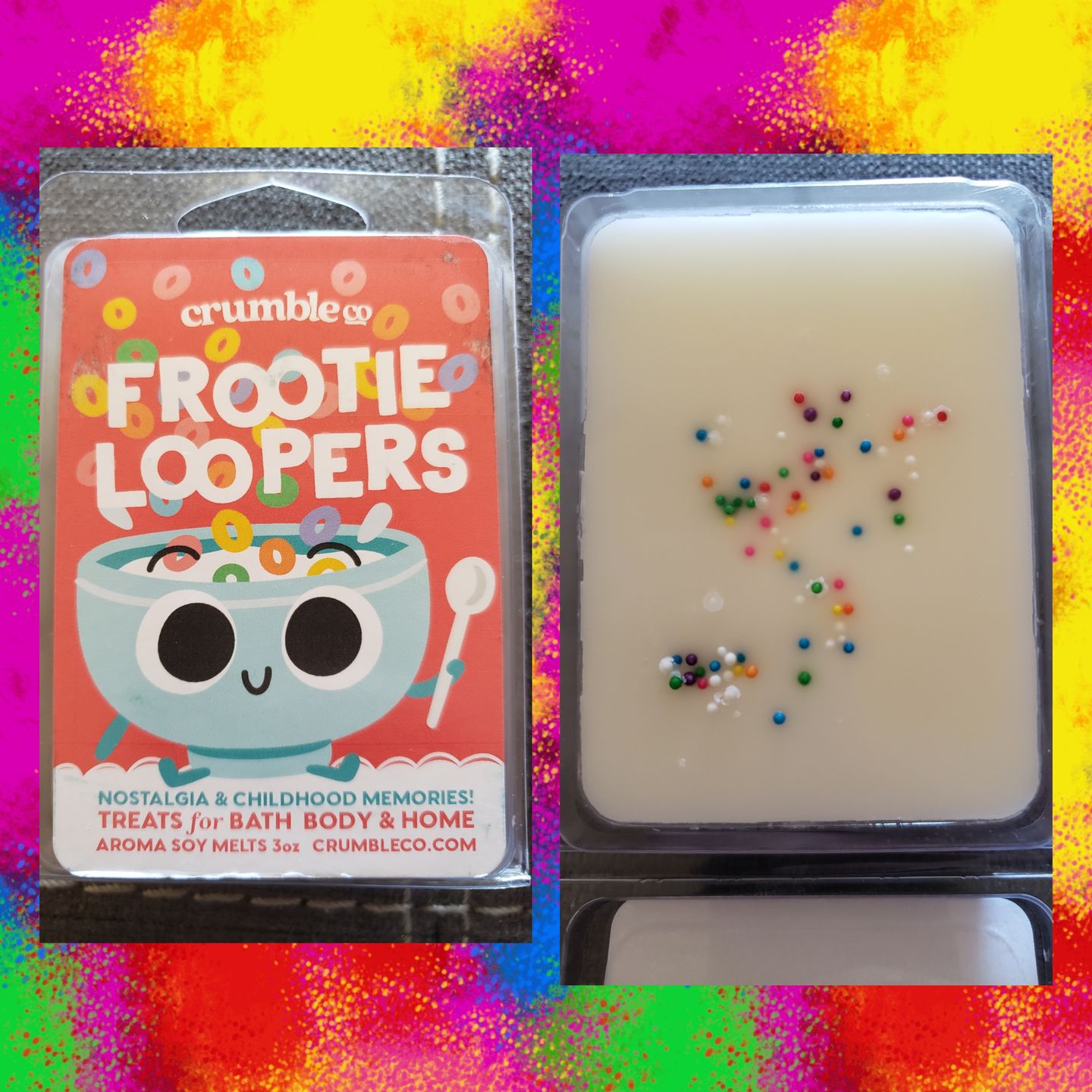 Customer photo review of Frootie Loopers Wax Melts