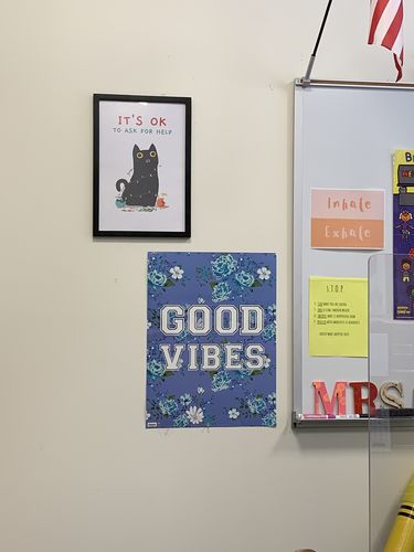 Customer photo review of It's OK To Ask For Help (Black Cat) -- Poster (12" x 18")