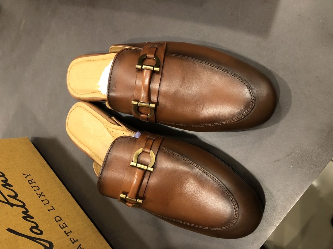 Customer photo review of Leather Bit Mule - Cognac