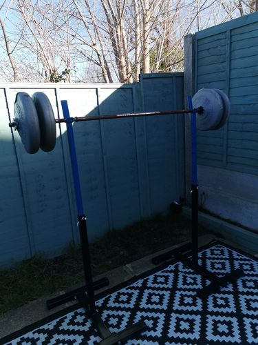 Customer photo review of NEW Iron-Strength Colourful Squat Stands 300kg Pair