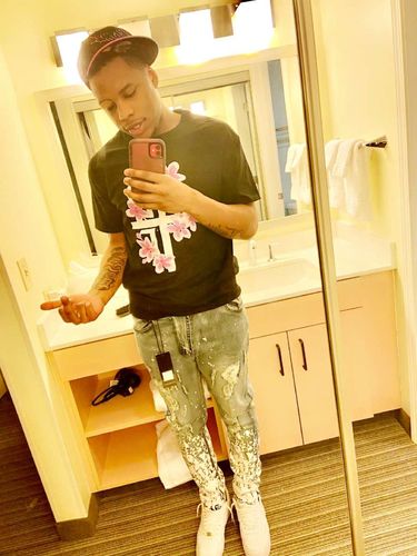 Customer photo review of Paint Splatter Skinny Fit Denim Blue Wash (M4985DA)