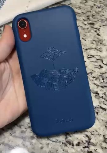 Customer photo review of Eco Friendly iPhone XR Phone Case - Manta Ray in Navy Blue