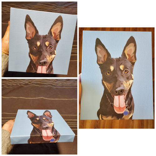 Customer photo review of Premium Pet Portrait Canvas