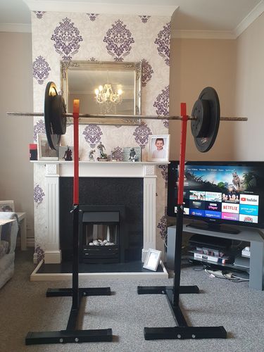 Customer photo review of NEW Iron-Strength Colourful Squat Stands 300kg  Pair