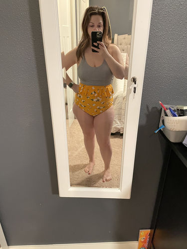 Customer photo review of Cabana Reversible Bottoms | Mango/Floral