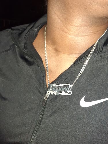 Customer photo review of Double Plated Name Necklace with Cuban Chain