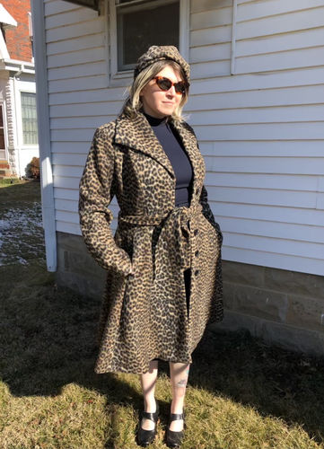 Customer photo review of PRE-ORDER - Starlet Swing Coat in Leopard Print - Vixen by Micheline Pitt