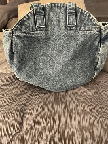 Customer photo review of Dress Blues Denim Round Tote