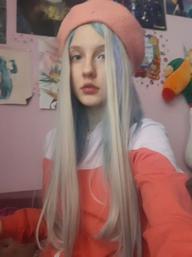 Customer photo review of Vivien U-Tip (Nail Tip) 100% Brazilian Keratin Human Remy Hair Extensions Solid Color (#1000)