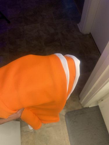 Customer photo review of Outside Solid One Stripe Track Pants Orange - White (100-402)
