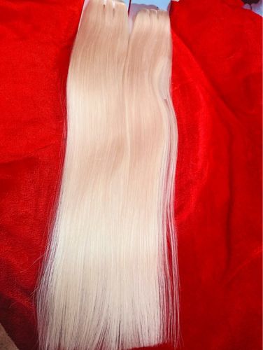 Customer photo review of Full Shine Virgin Weft Brazilian 100% Human Hair Sew In Bundles White Blonde (#1000)