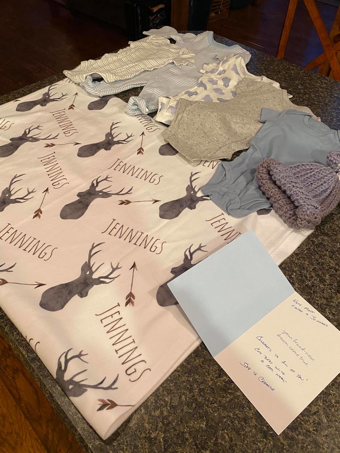 Customer photo review of Deer baby blanket, Woodland blanket, Personalized baby boy blanket, Fleece