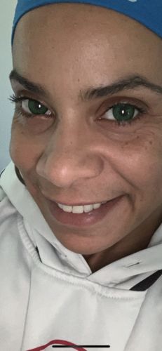 Customer photo review of DIAMOND Gray Green  Colored Contact Lenses